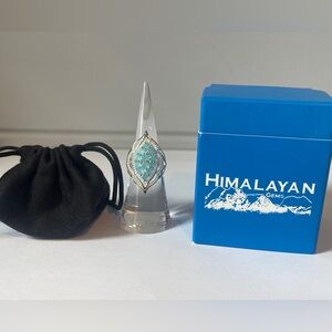 Sterling Silver & Aquamarine (?) Statement Ring Size 6 Stamped “PTI 925 INDIA”